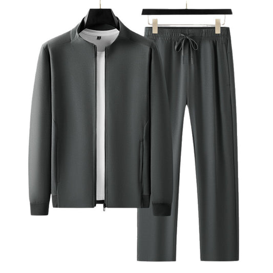 Stand Collar Sweater Cardigan Sports Suit For Men