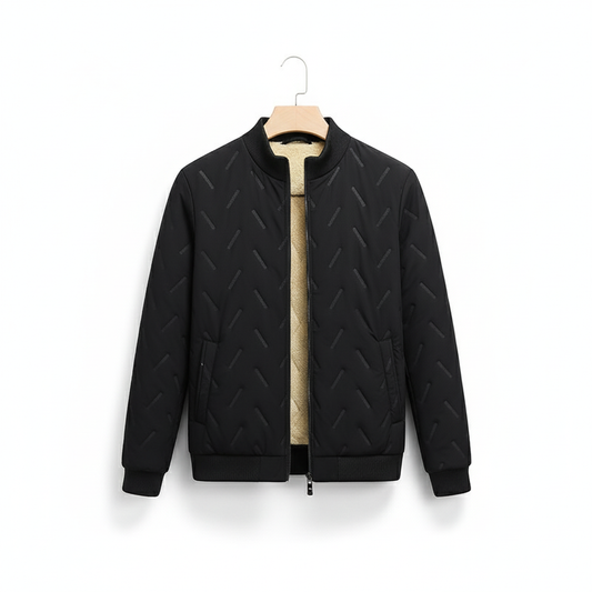 Men's Fleece-lined Warm Stand Collar Cotton-padded Coat