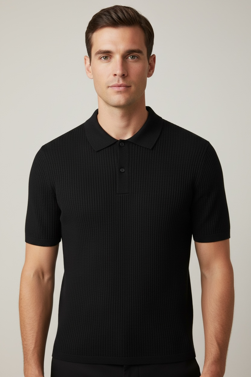 Men's Casual Solid Color Wool Knitted Half Sleeve