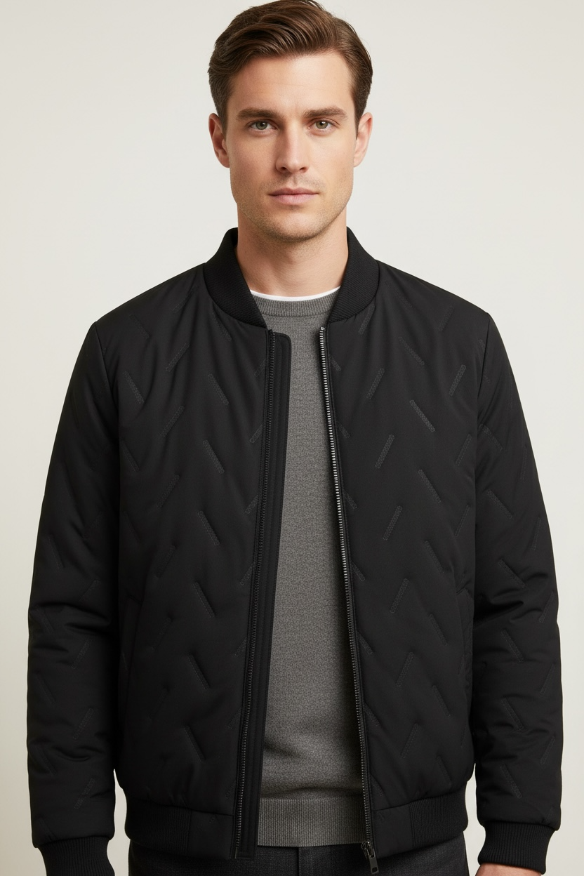 Men's Fleece-lined Warm Stand Collar Cotton-padded Coat