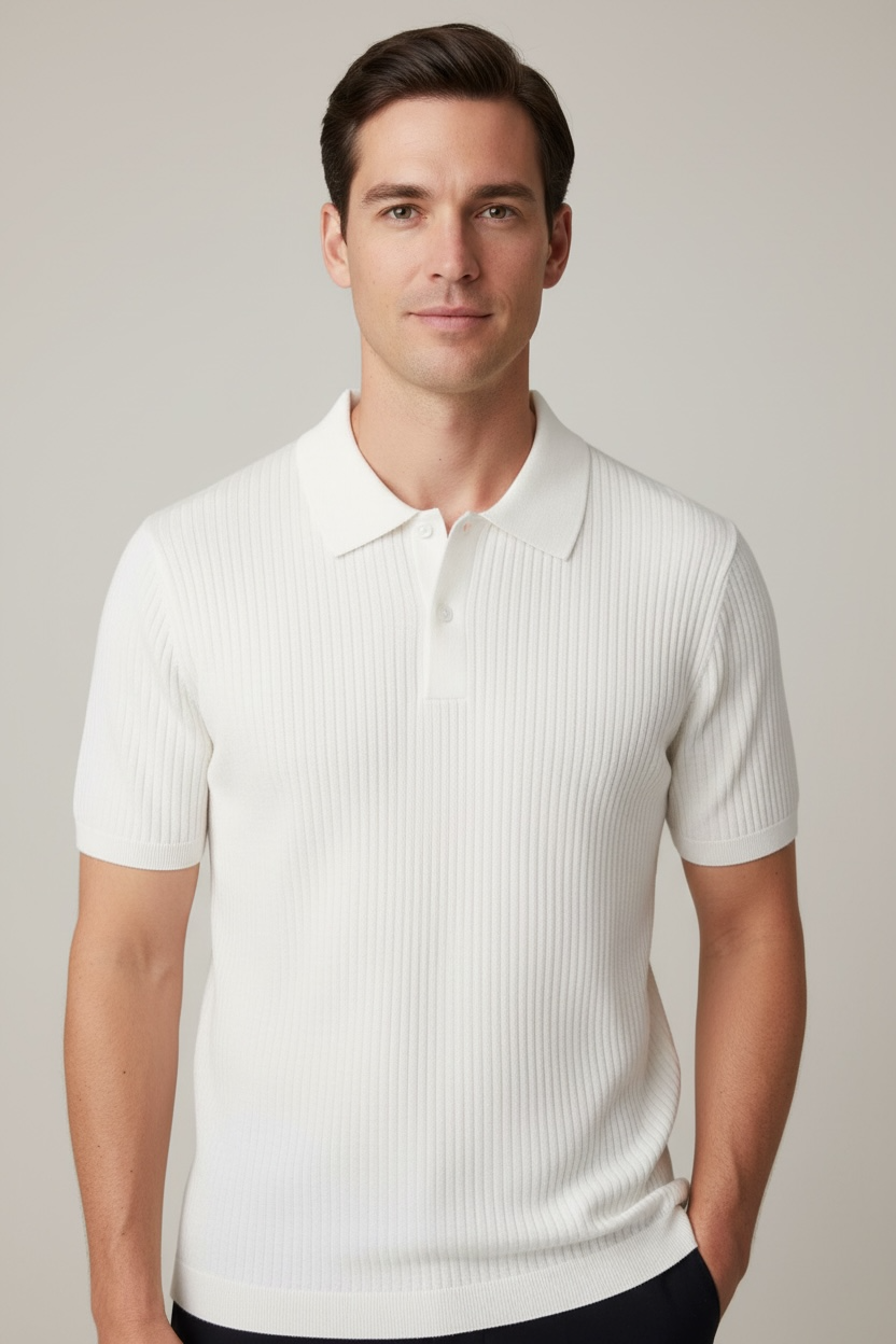 Men's Casual Solid Color Wool Knitted Half Sleeve