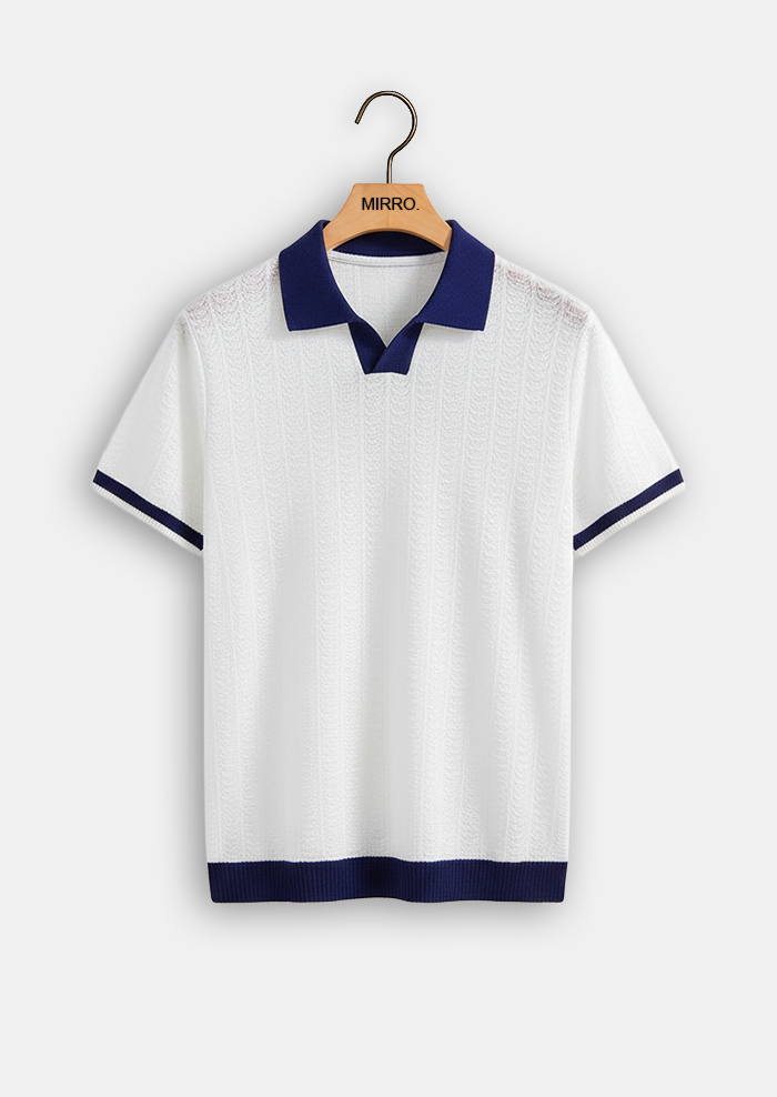Contrast Textured Polo