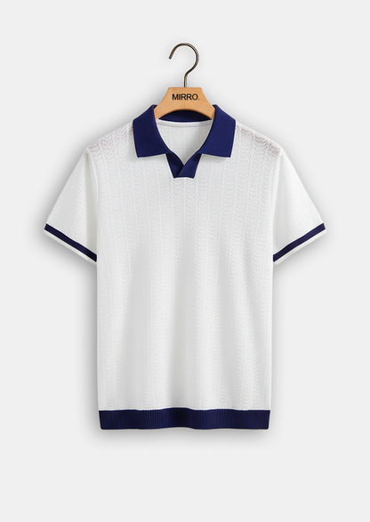 Contrast Textured Polo