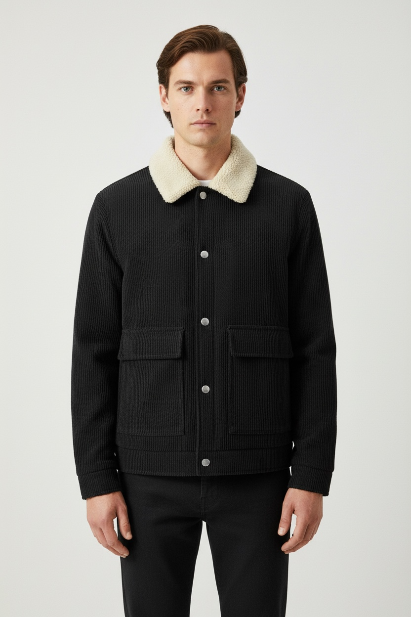 Autumn And Winter Lamb Fleece Warm High-quality Corduroy Jacket