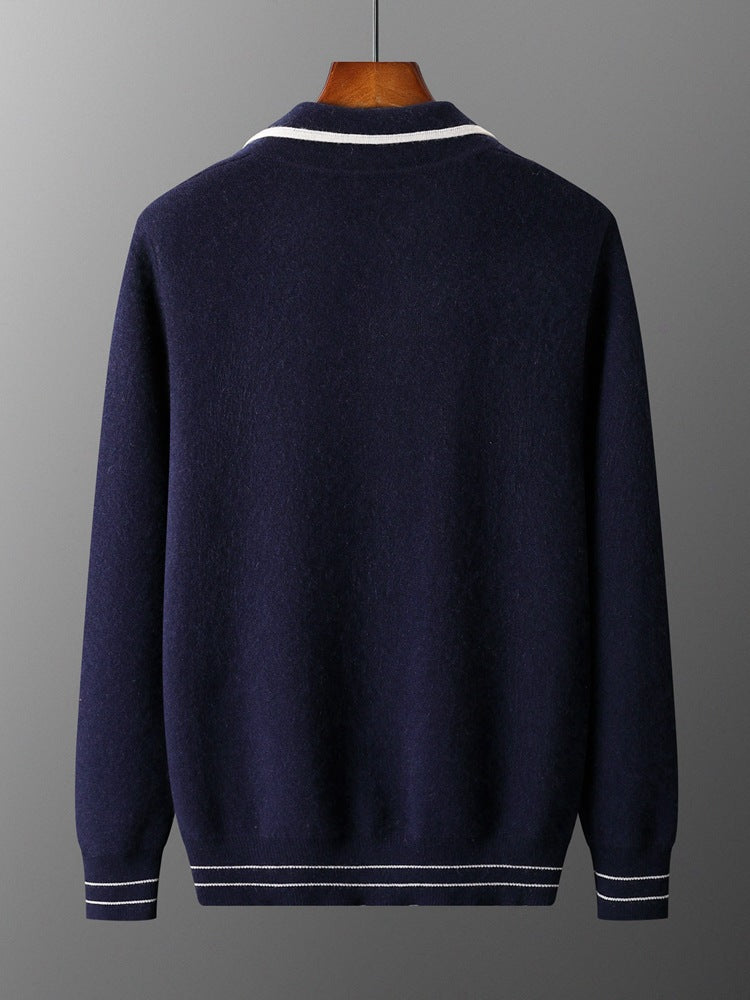 Men's Lightly Mature Cardigan Coat Woolen Sweater