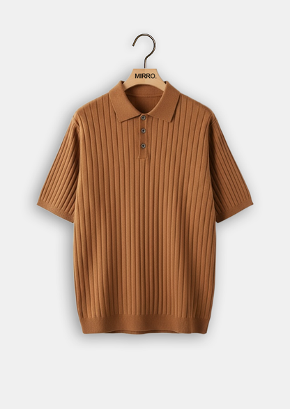 Ribbed Knit Polo