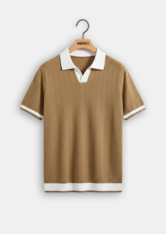 Contrast Textured Polo