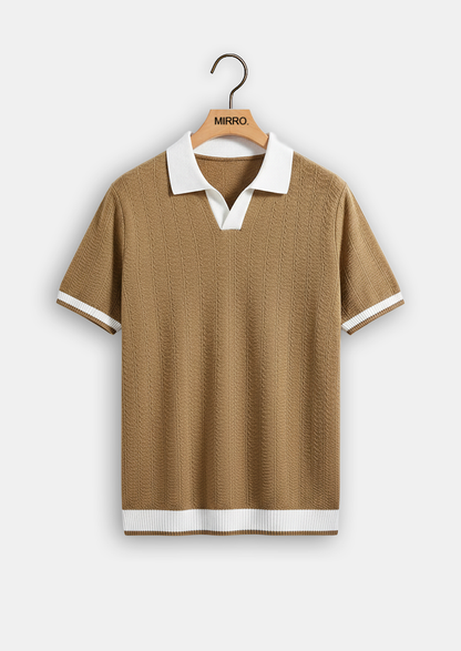 Contrast Textured Polo