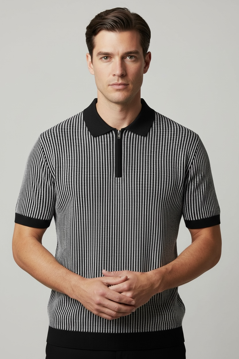 Ice Silk Polo Shirt Short-sleeved Men's High-grade Light Luxury Business