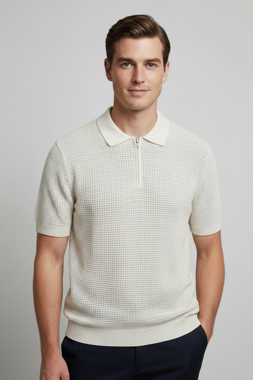 Ice Silk Polo Shirt Short-sleeved Men's High-grade Light Luxury Business