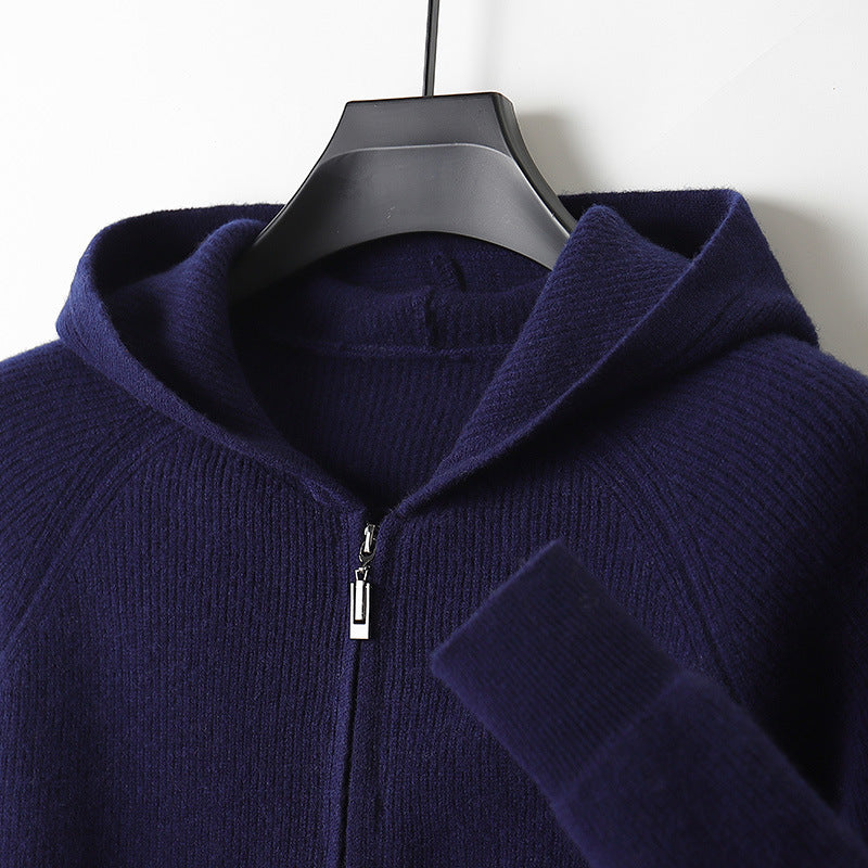 Wool Hooded Age-reducing Cashmere Loose Casual Sweater