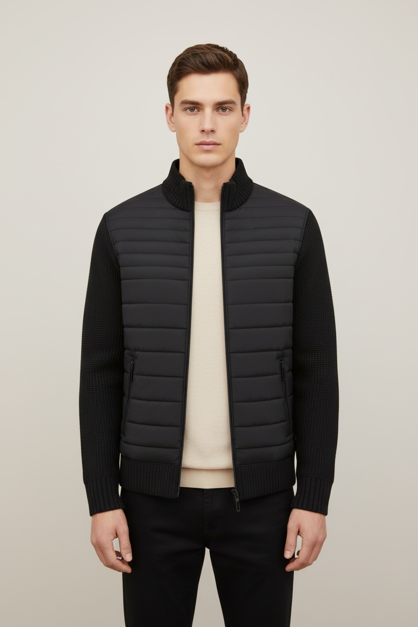 Men's Stand Collar Cardigan Sweater Outer Wear Plus Size Coat