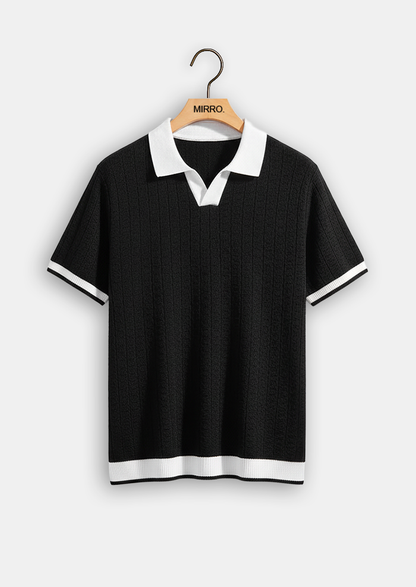 Contrast Textured Polo