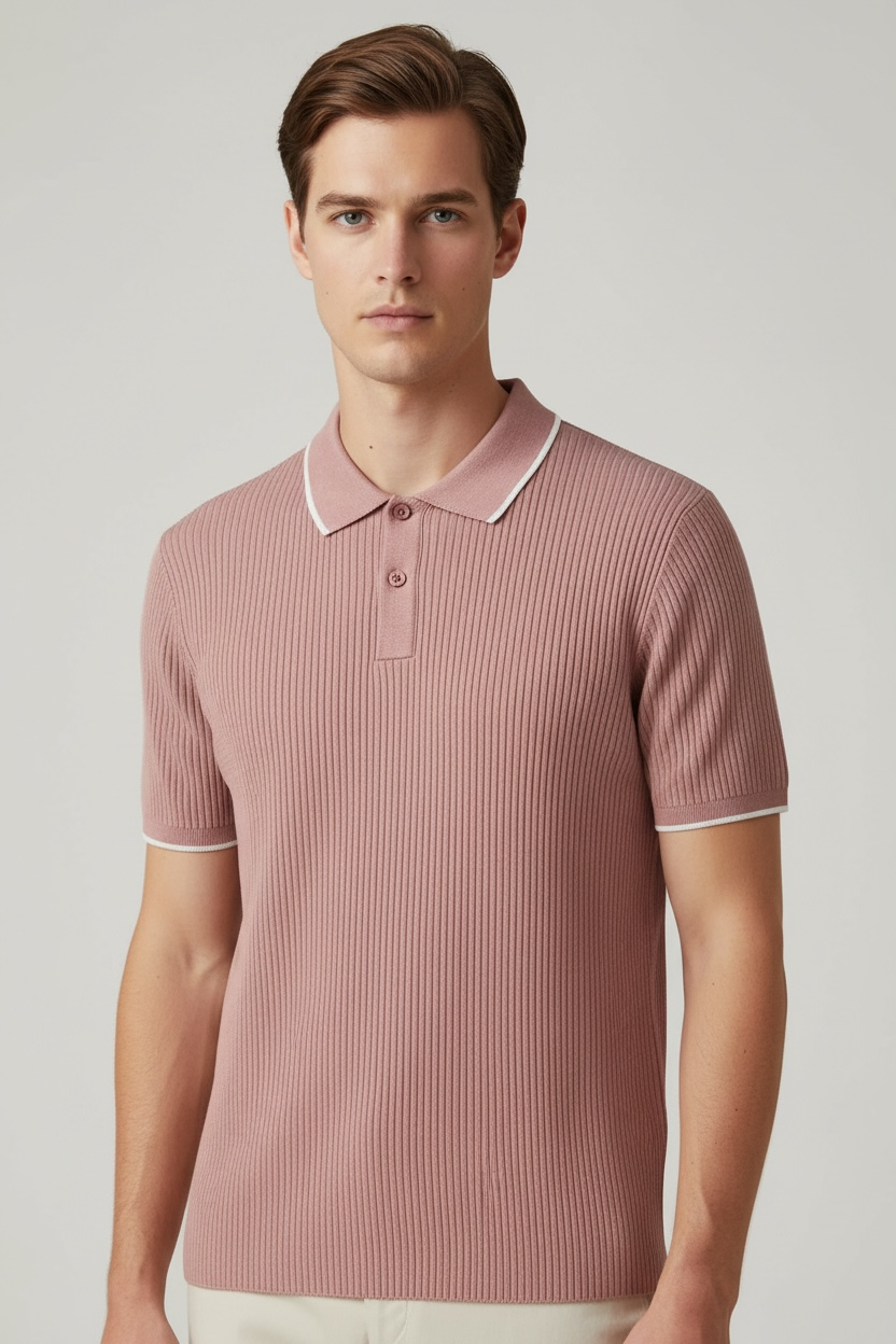 Fashion Men's Polo Shirt V-neck Business T-shirt