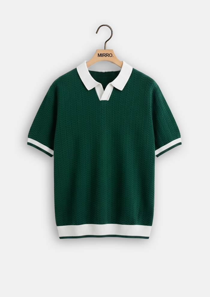 Polo Shirt Men's Ice Silk Led High-end Short-sleeved T-shirt Summer