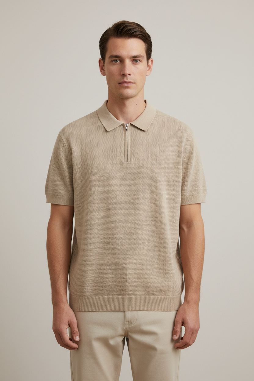 Men's Solid Color Casual Half Sleeve Bottoming Shirt