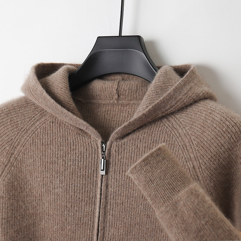 Wool Hooded Age-reducing Cashmere Loose Casual Sweater