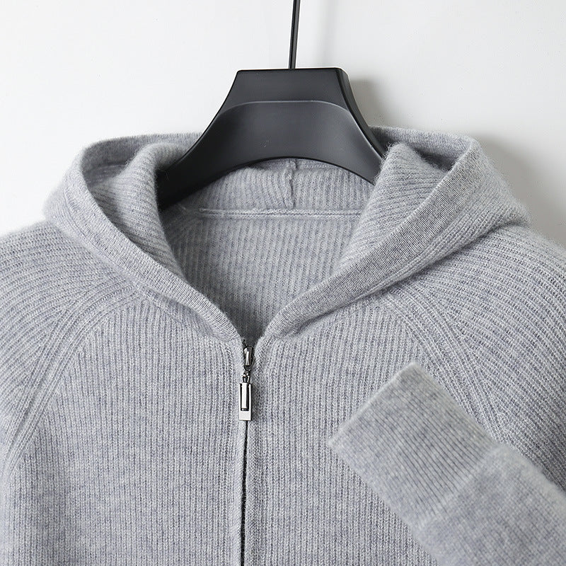 Wool Hooded Age-reducing Cashmere Loose Casual Sweater