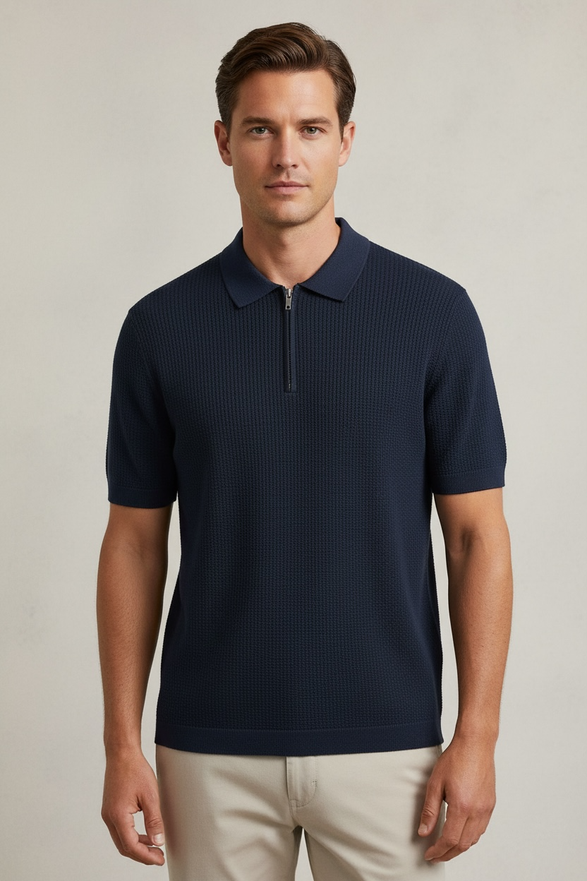 Men's Solid Color Casual Half Sleeve Bottoming Shirt