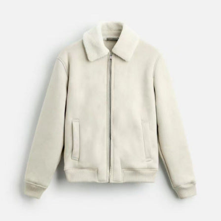 Autumn And Winter Men's American Retro Patchwork Suede Texture Effect Jacket Coat