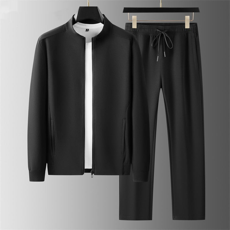 Stand Collar Sweater Cardigan Sports Suit For Men