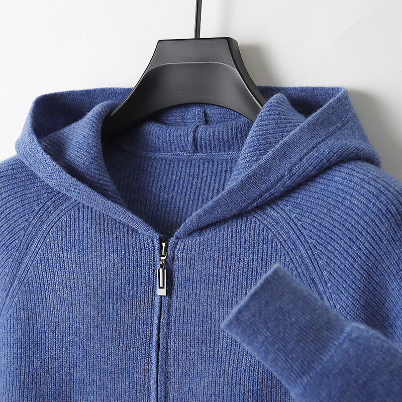 Wool Hooded Age-reducing Cashmere Loose Casual Sweater