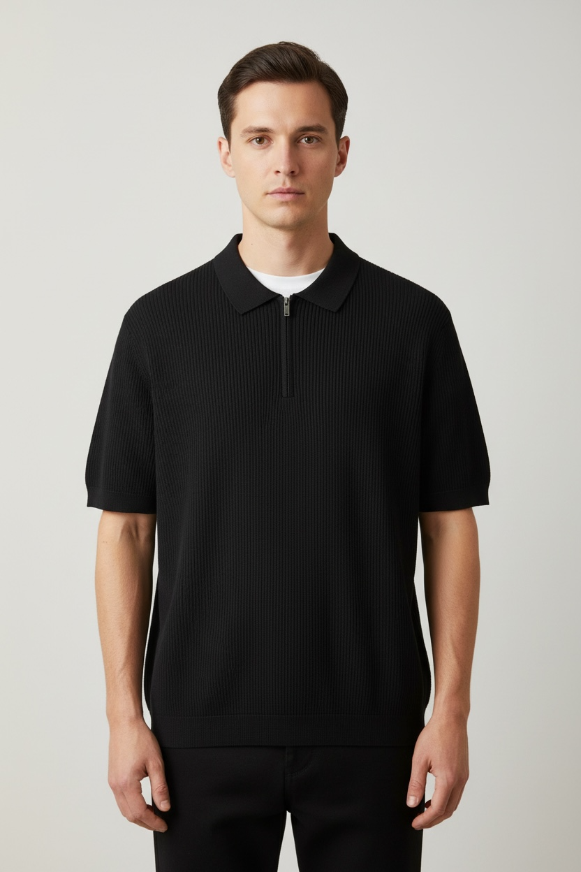 Men's Solid Color Casual Half Sleeve Bottoming Shirt