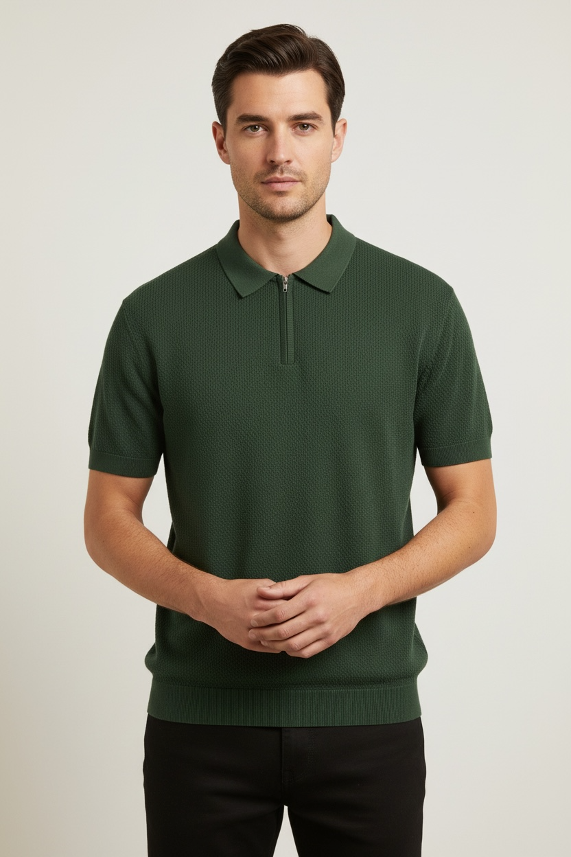 Men's Solid Color Casual Half Sleeve Bottoming Shirt