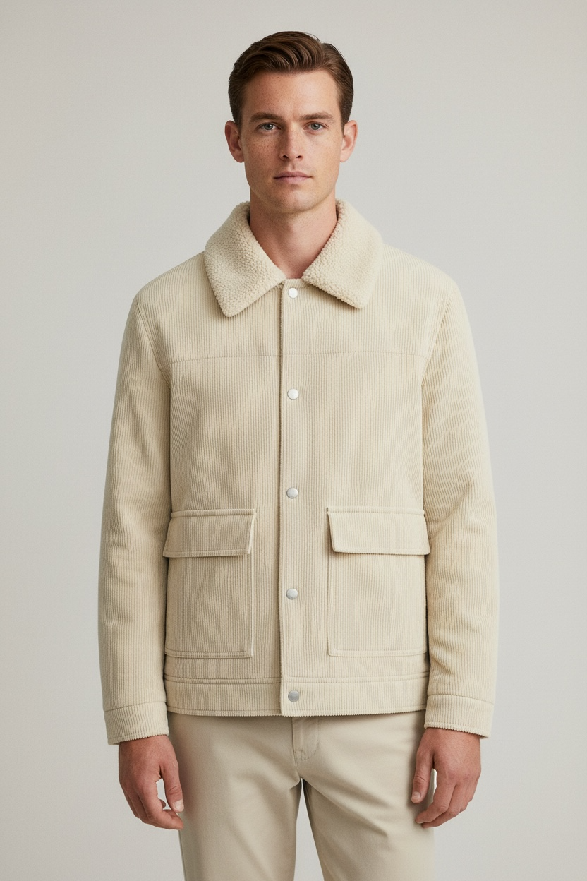 Autumn And Winter Lamb Fleece Warm High-quality Corduroy Jacket