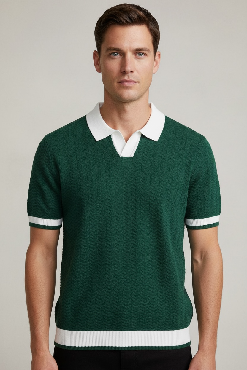 Polo Shirt Men's Ice Silk Led High-end Short-sleeved T-shirt Summer