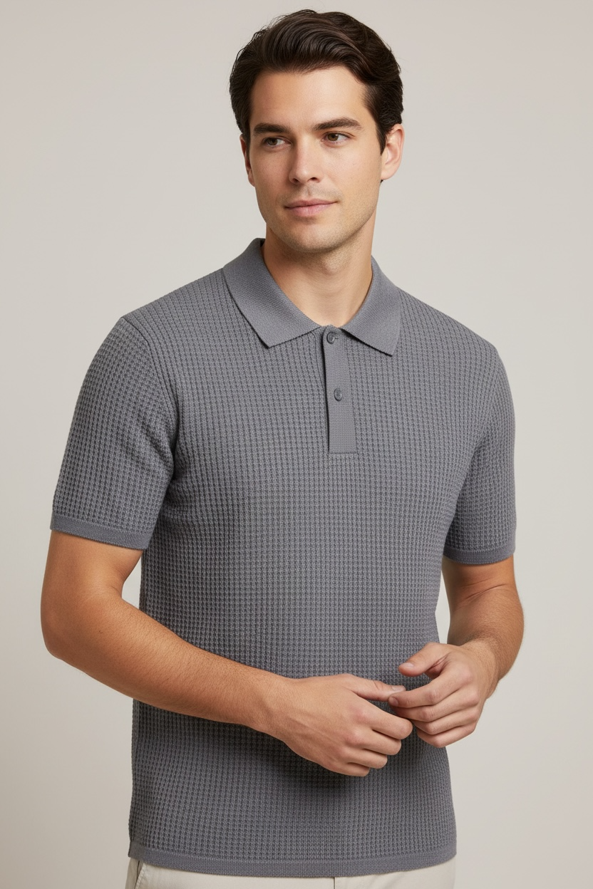 Men's Casual Solid Color Wool Knitted Half Sleeve