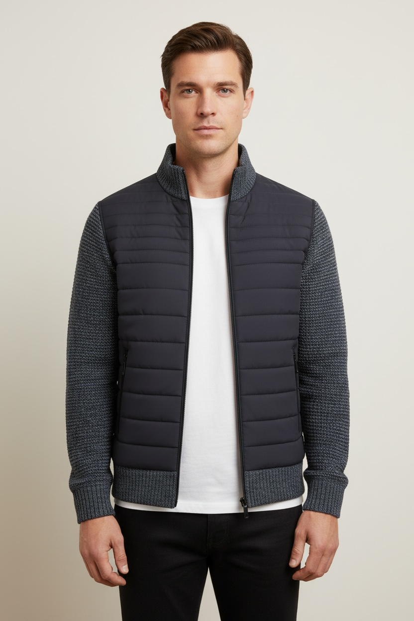 Men's Stand Collar Cardigan Sweater Outer Wear Plus Size Coat