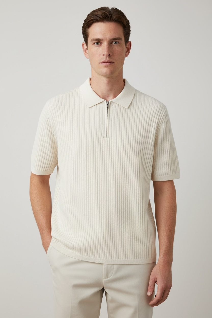 Men's Solid Color Casual Half Sleeve Bottoming Shirt