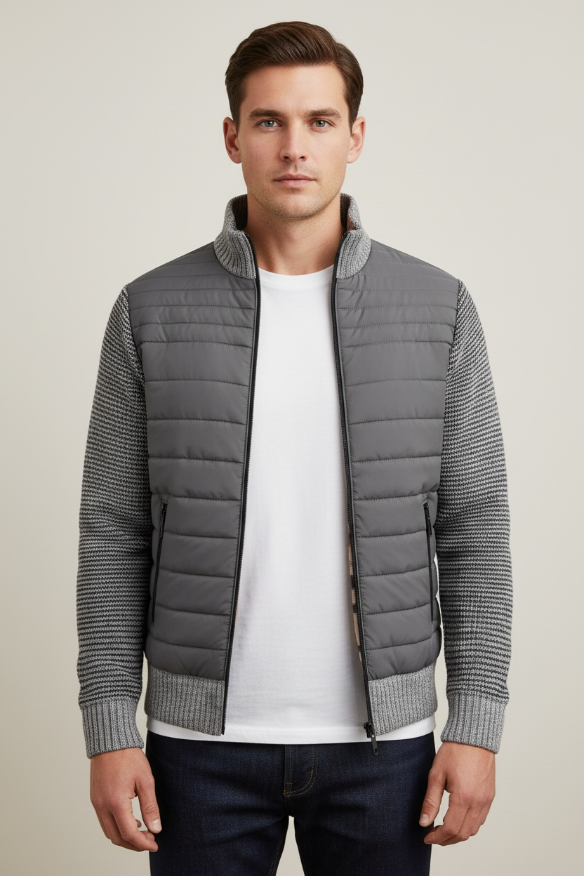 Men's Stand Collar Cardigan Sweater Outer Wear Plus Size Coat