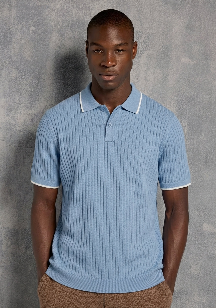 Contrast Collar Knit Polo