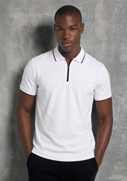 Zip Polo with Contrast Trim