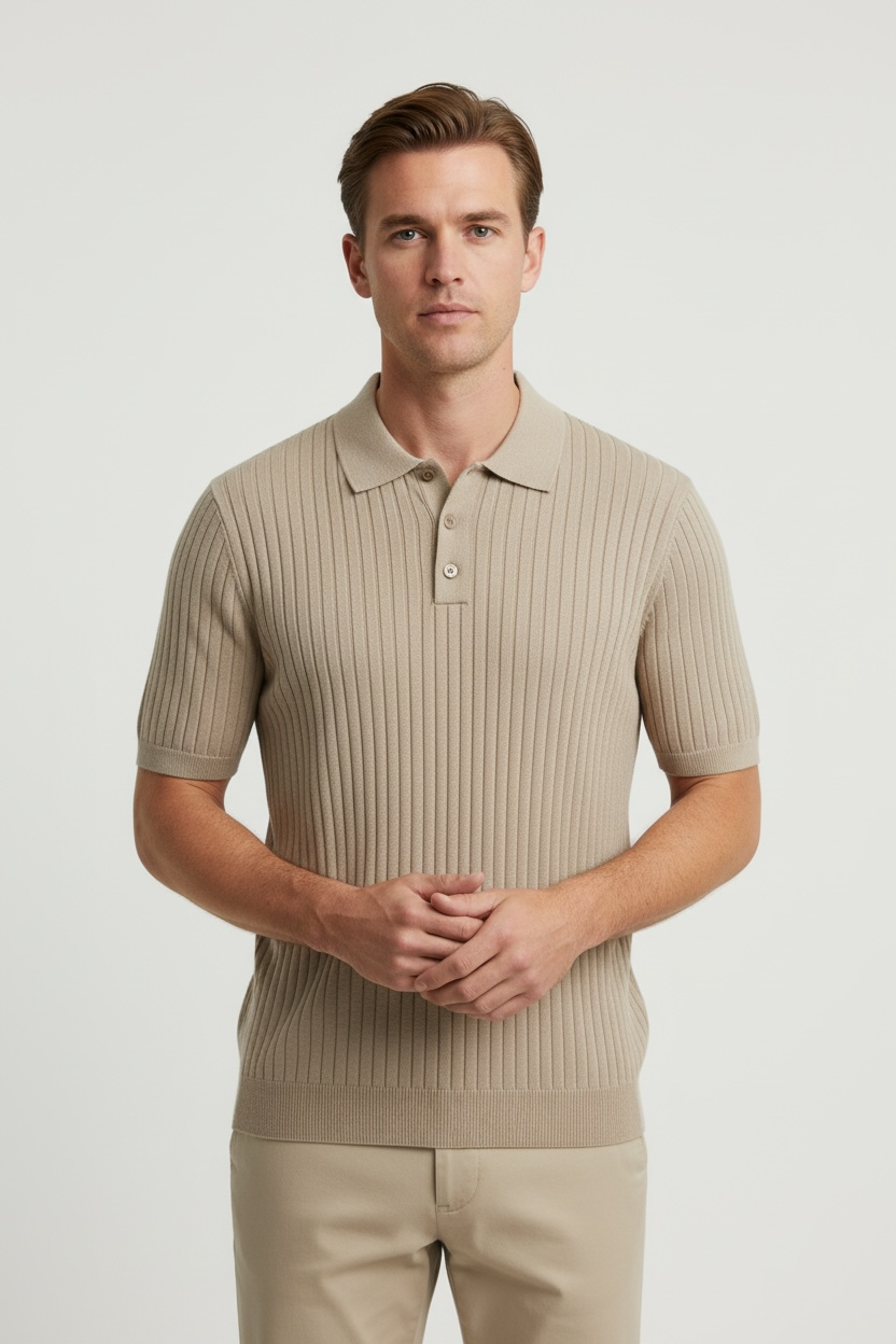 Light Luxury High-end Machine Washable Wool Short-sleeved Polo Shirt