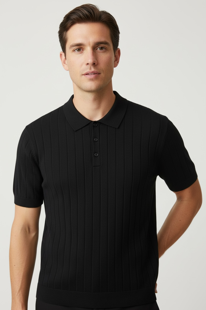 Light Luxury High-end Machine Washable Wool Short-sleeved Polo Shirt