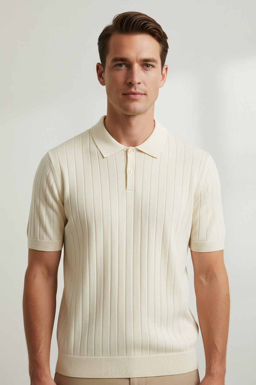 Light Luxury High-end Machine Washable Wool Short-sleeved Polo Shirt