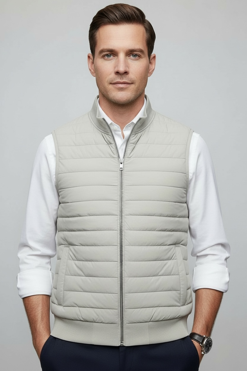 European And American Down Jacket Vest Light Stand Collar