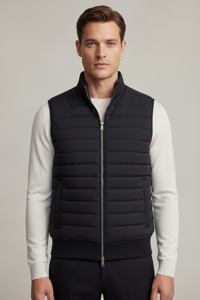 European And American Down Jacket Vest Light Stand Collar