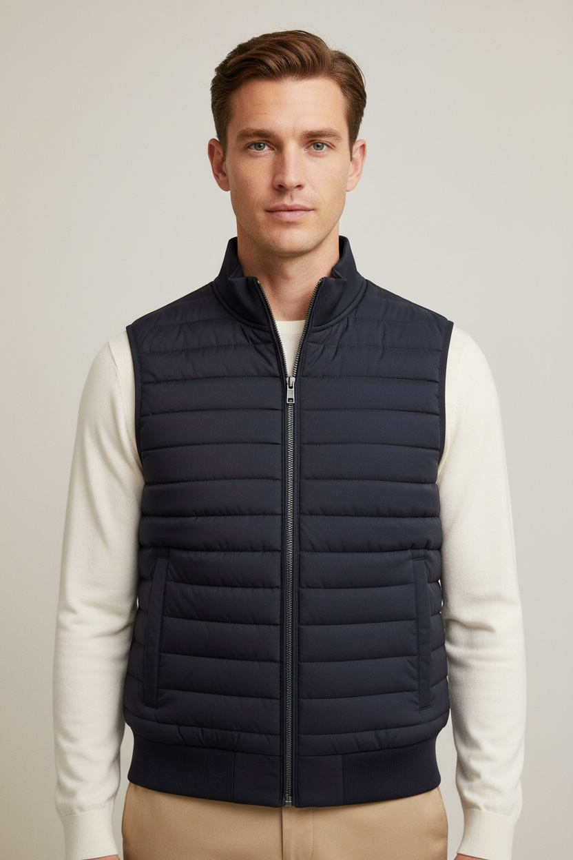 European And American Down Jacket Vest Light Stand Collar