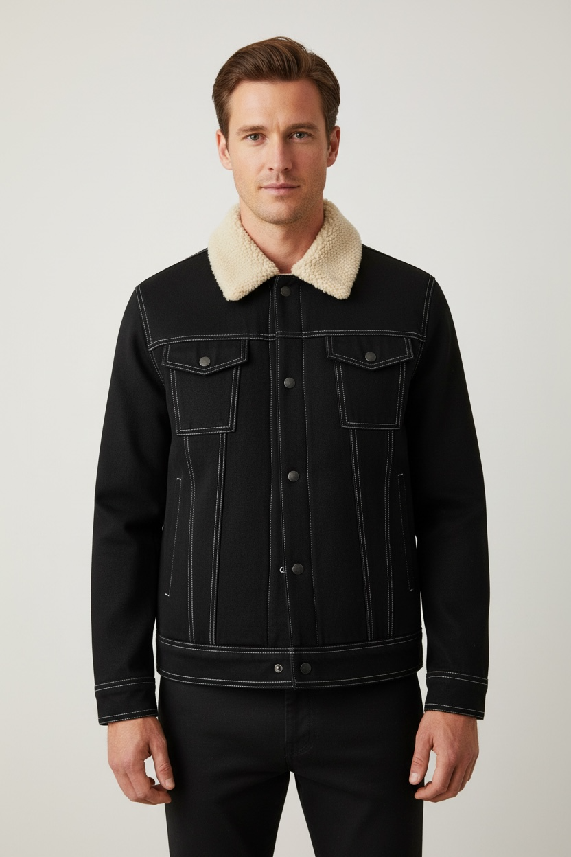 Suede Fabric Jacket Men's Short Autumn And Winter Thickened Work Clothes