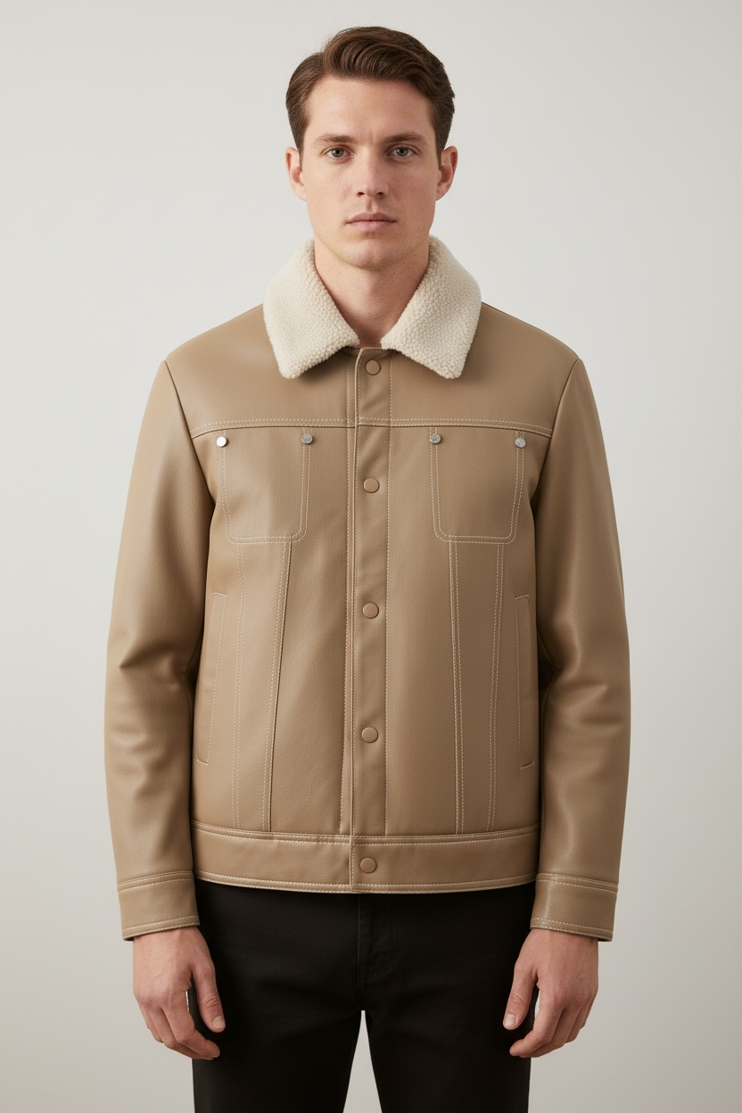 Suede Fabric Jacket Men's Short Autumn And Winter Thickened Work Clothes