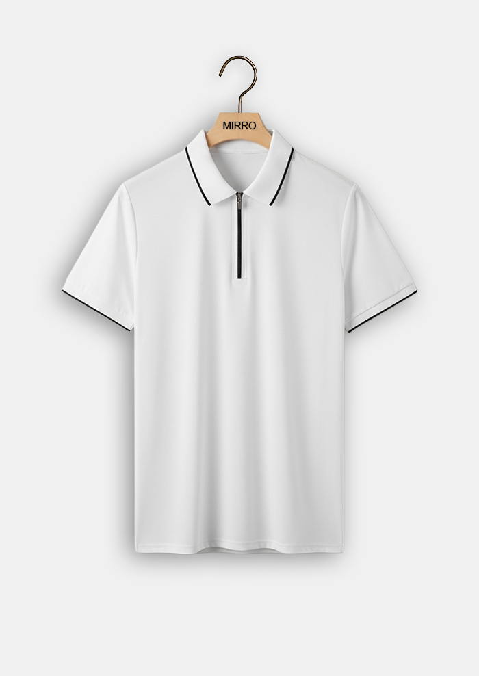 Solid Color Zipper High Quality POLO Men's Short Sleeve