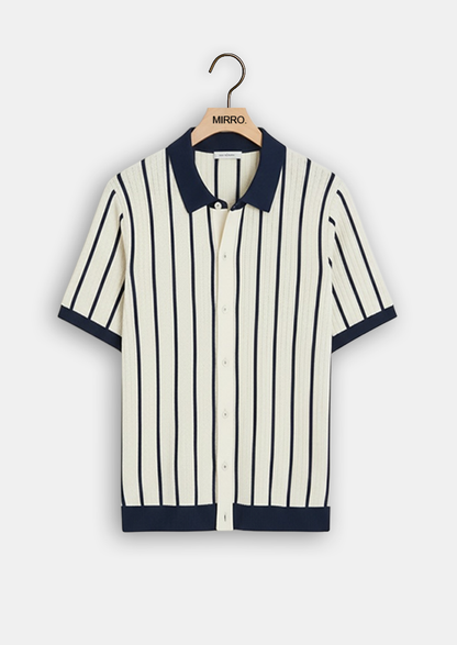 Contrast Stripe Knit Polo