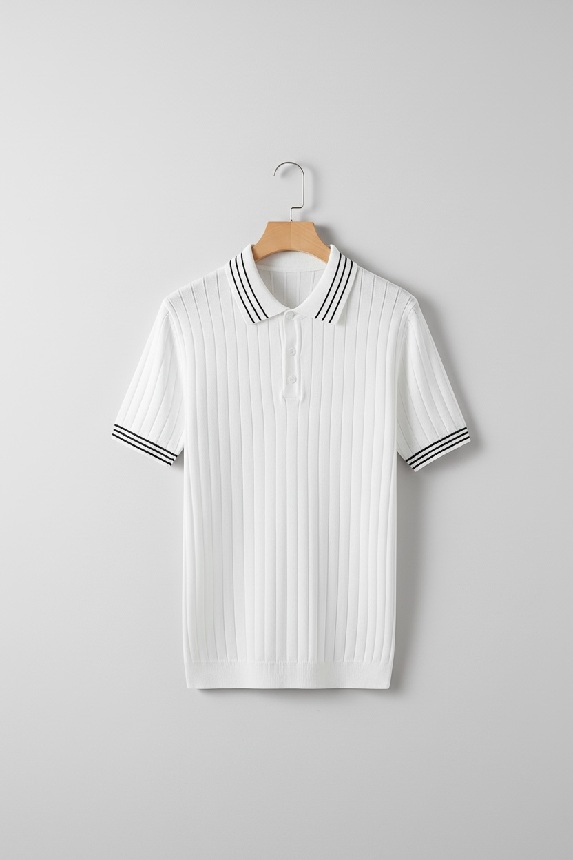 Men's Ice Silk Short Sleeve Thin Lapels Polo Sweater