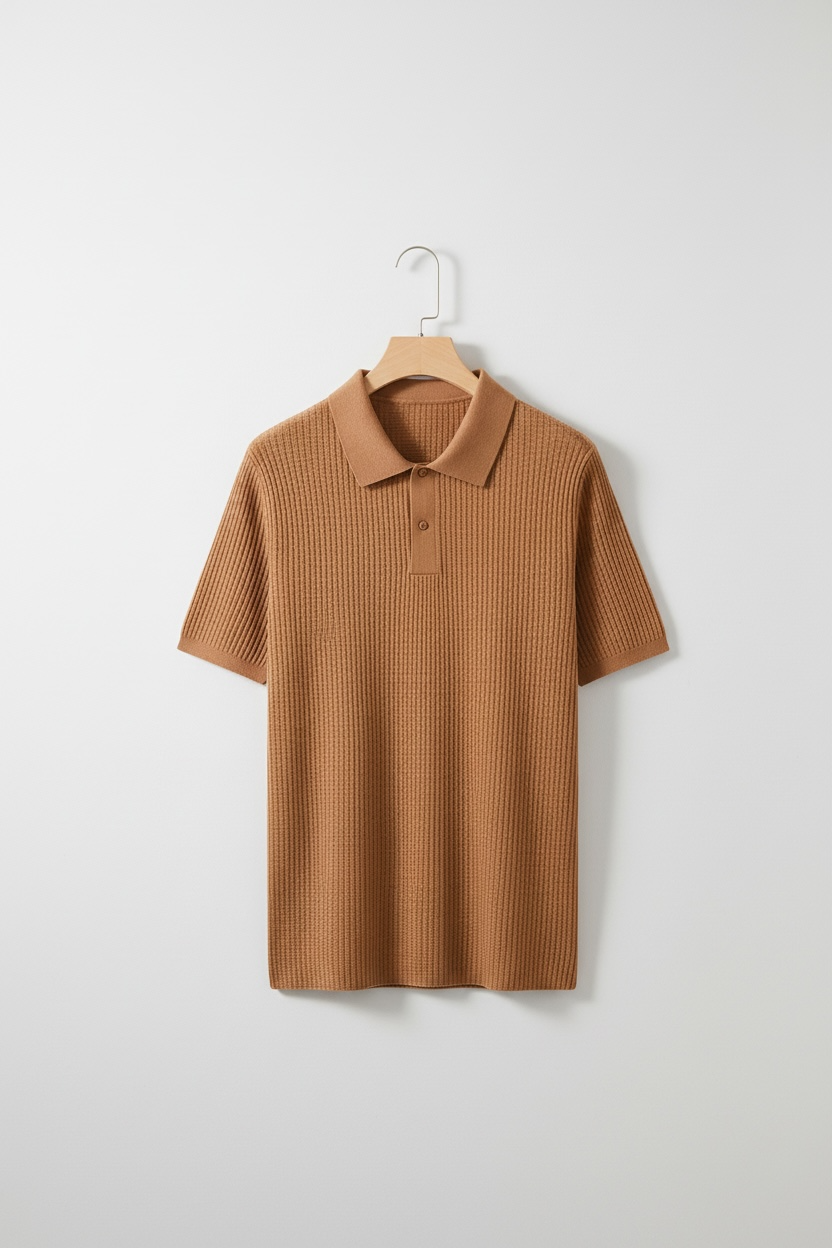 Men's Casual Solid Color Wool Knitted Half Sleeve