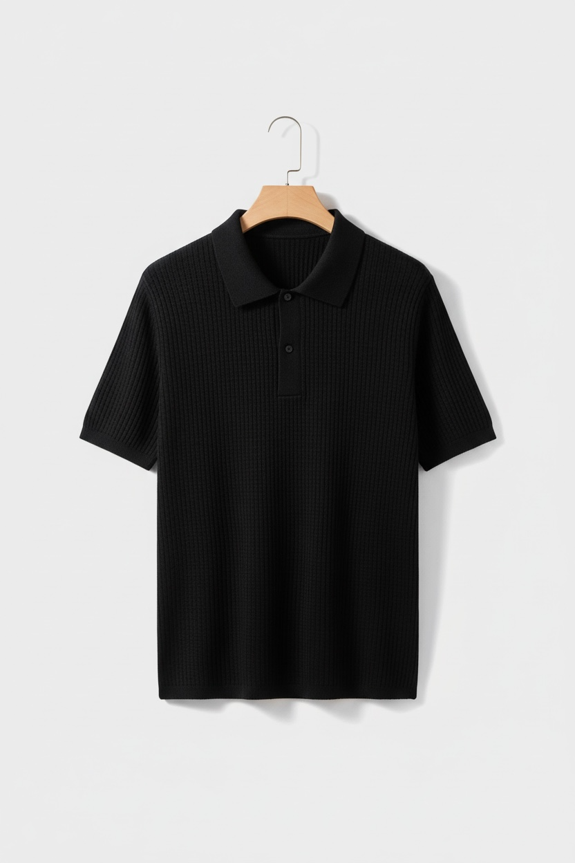 Men's Casual Solid Color Wool Knitted Half Sleeve