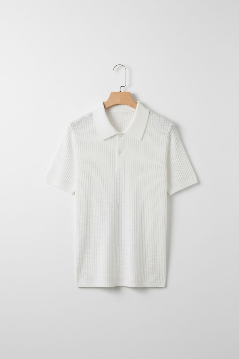 Men's Casual Solid Color Wool Knitted Half Sleeve